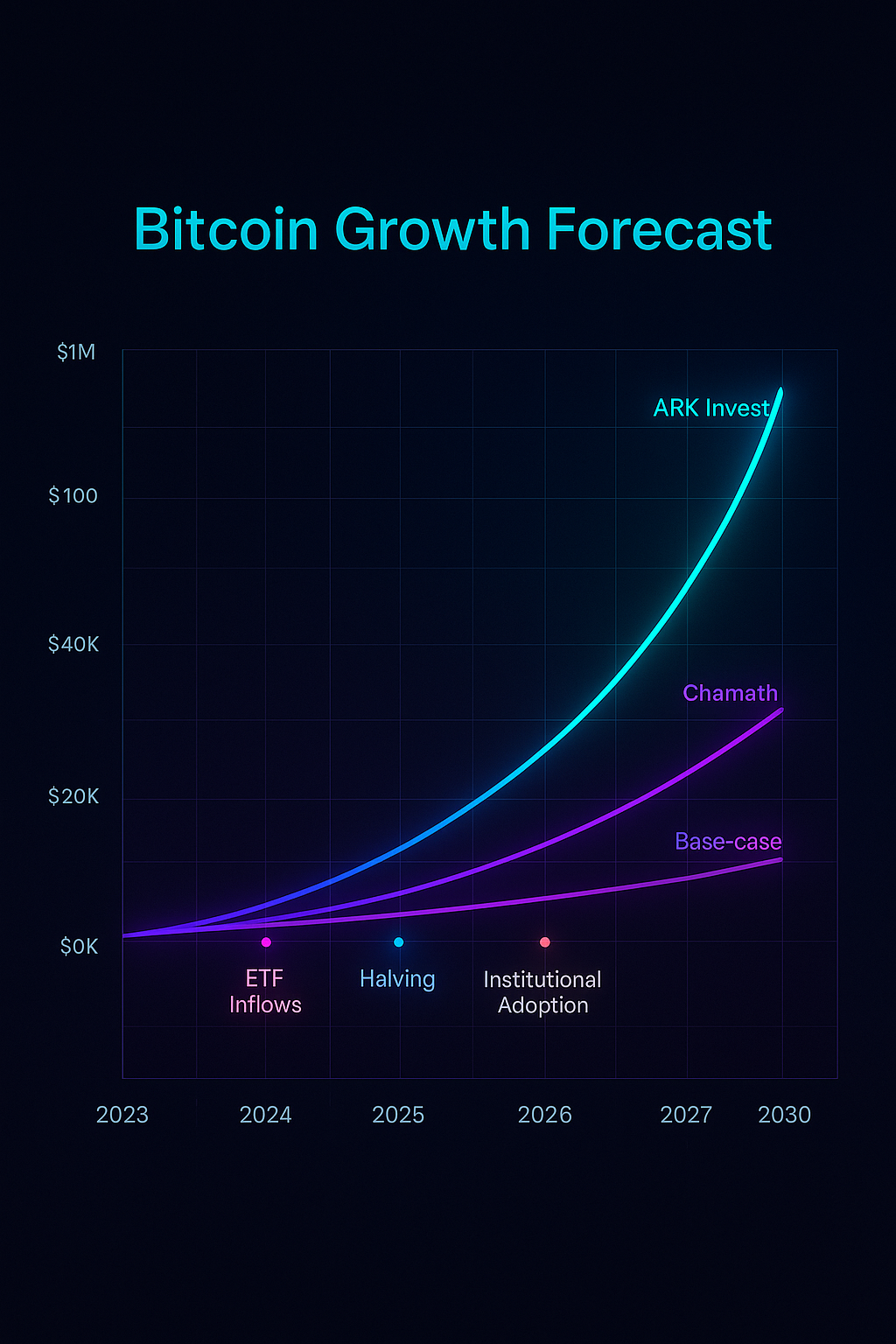 Bitcoin price predictions 2025 showing ETF growth charts and $200,000 price target analysis for crypto market outlook