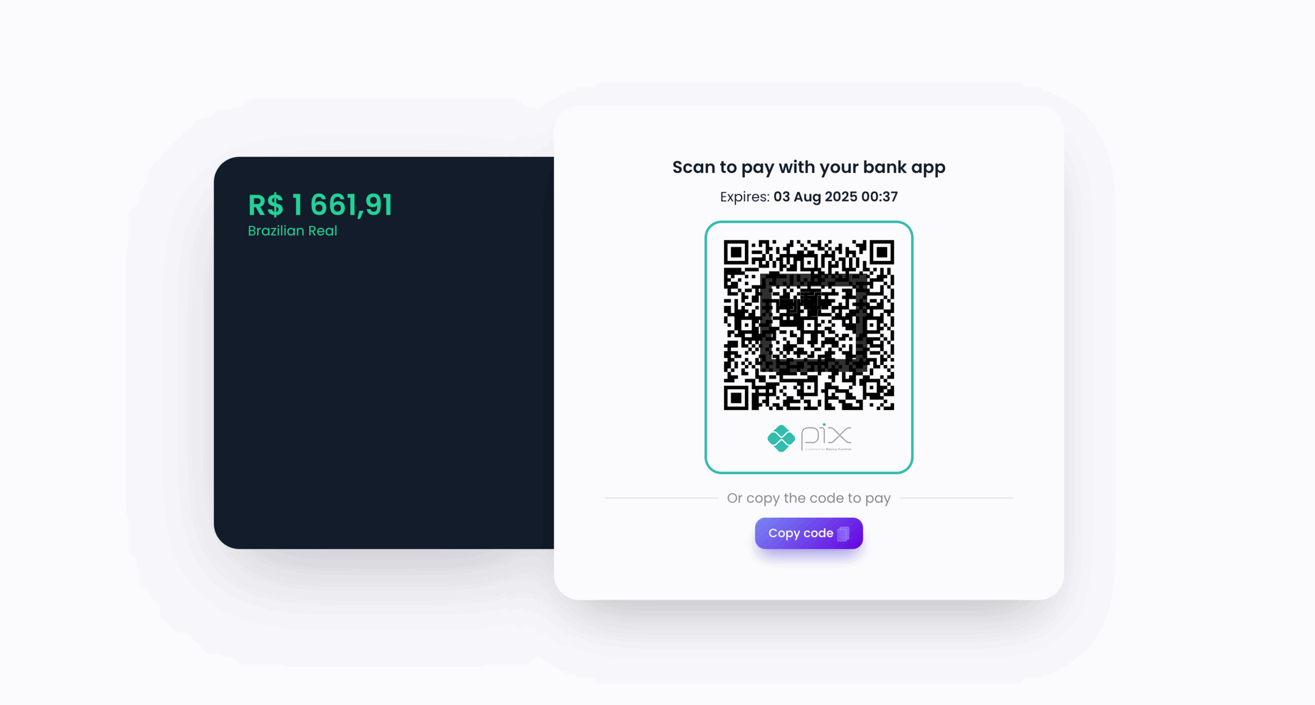 PIX payment QR code generation for instant transfers in Brazil payment system guide